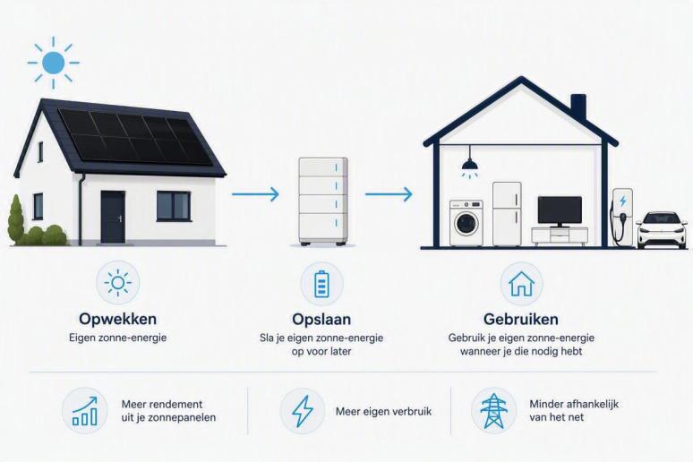 Afbeelding woning met batterije